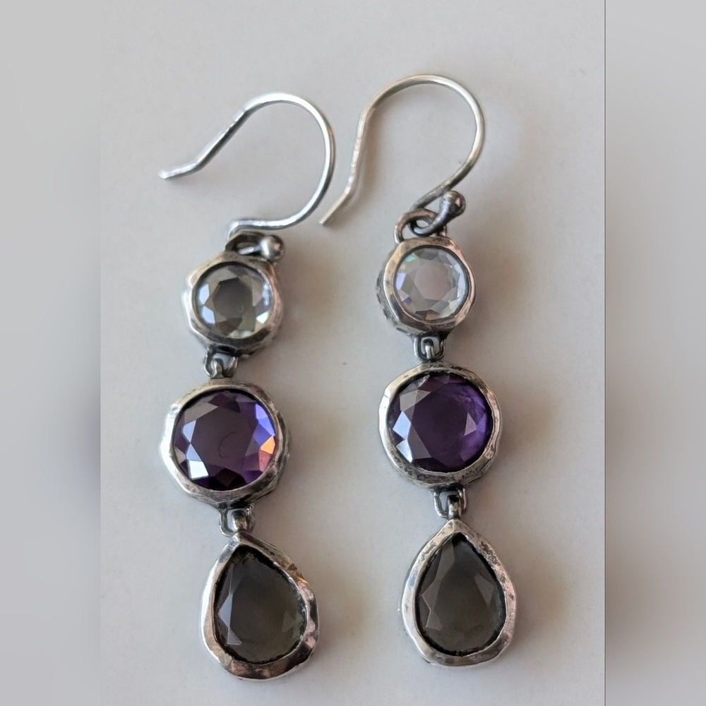 Silpada Plum Pretty High Quality 925 Silver and CZ Dangle Earrings